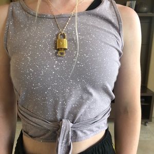 Lululemon versatile wrap around or bow crop top.